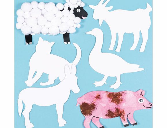 Farm Animal Card Shapes - Pack of 10