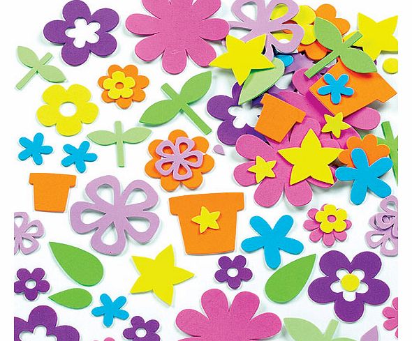 Flower Garden Foam Stickers - Pack of 200