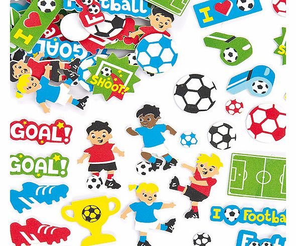 Yellow Moon Football Foam Stickers - Pack of 120