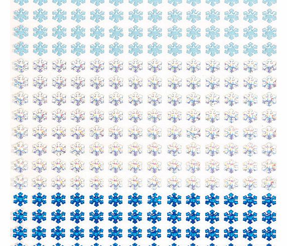 Glitter Snowflake Stick-on Stones - Pack of 280