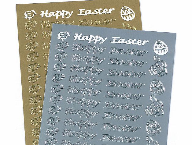 Yellow Moon Happy Easter Message Stickers - Per pack