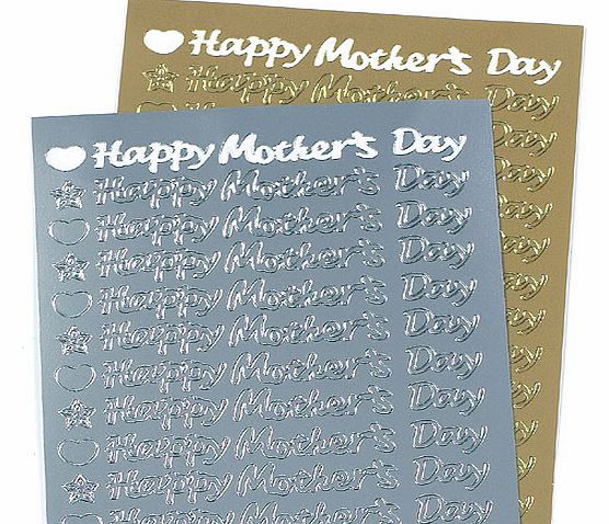 Happy Mothers Day Outline Stickers - Pack of 48