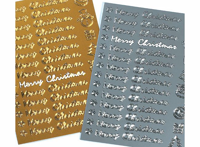 Merry Christmas Outline Stickers - Pack of 42