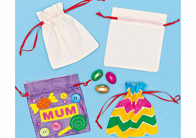 Yellow Moon Mini Fabric Drawstring Bags - Pack of 6