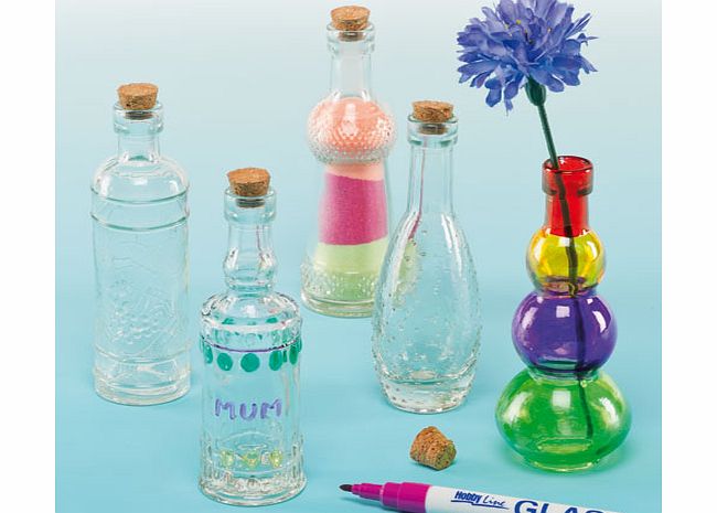 Mini Glass Craft Bottles - Box of 6