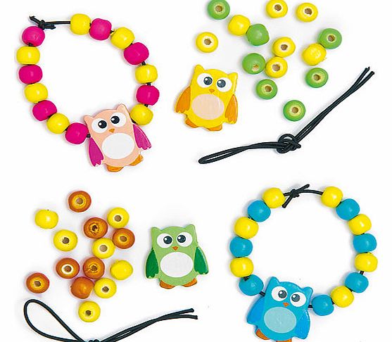 Owl Bead Bracelet Kits - Pack of 4