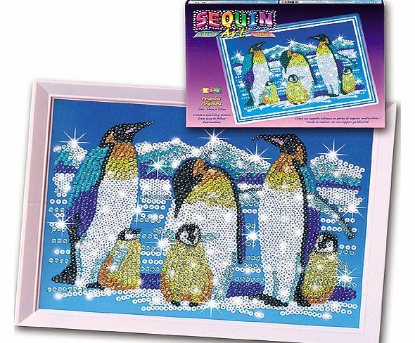 Penguin Sequin  Bead Art - Each