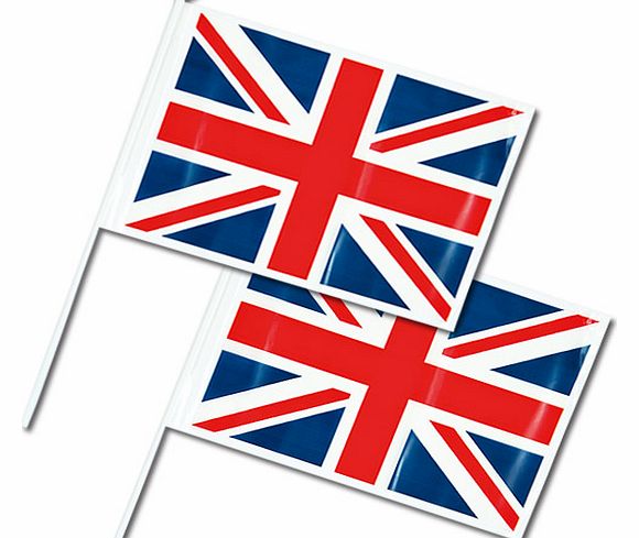 Union Jack Waving Flags - Pack of 8