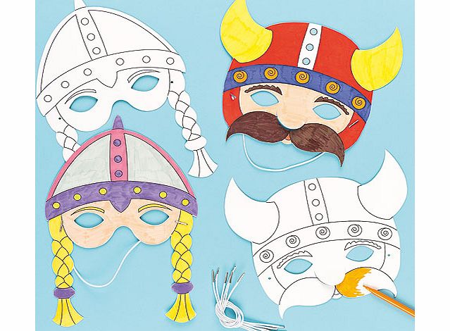 Viking Colour-in Masks - Pack of 6