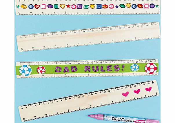 Wooden Rulers - Pack of 6