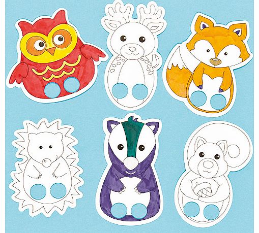 Woodland Animal Colour-in Finger Puppets - Pack