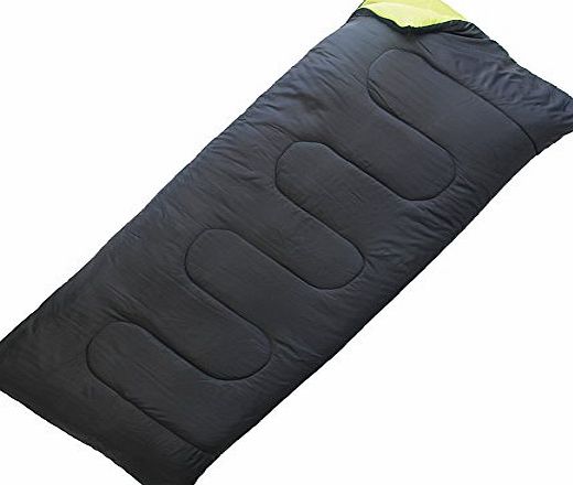 Yellowstone Outdoor Camping Essential Envelope Rectangular Sleeping Bag SB005, Black/Lime Green