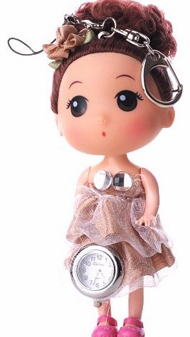 Yesurprise  Fairy Tales Cute Doll Baby Girl Pupil Quartz Pendant Doll Watch