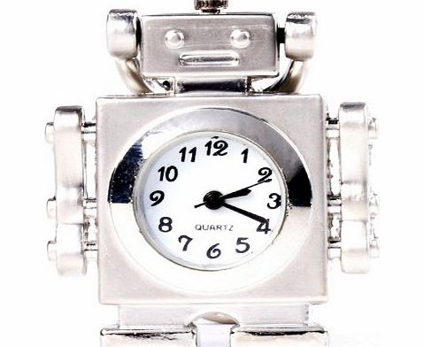 Yesurprise  Silver Robot Pendant Key Clock Pocket Quartz Watch