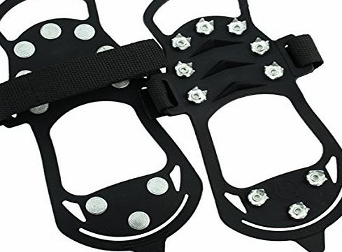 Yevita Silicone Antiskid Shoes Cover Features 10 Teeth Nials for Hiking Climbing Skating Outdoor Sports Black M