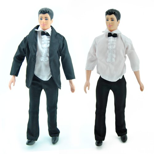 Yiding Fashion Handmade Formal Bussiness Suit Black Coat Tuxedo Clothes for Ken Doll