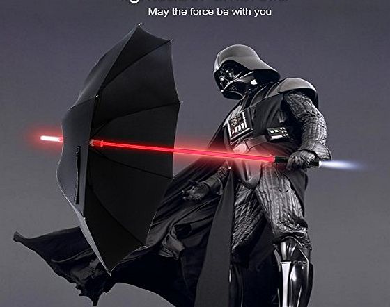 YIER LED Lightsaber Light Up Black Clear Umbrella with 7 Color