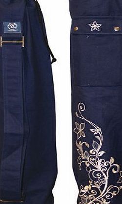 Yoga Mad Yoga-mad Womens Wildflower Yoga Mat Bag 63 x 14.5cm - Blue