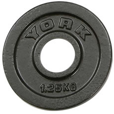 York 1.25kg - Hammertone Cast Iron Olympic Plates