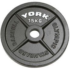 York 15kg - Hammertone Cast Iron Olympic Plates