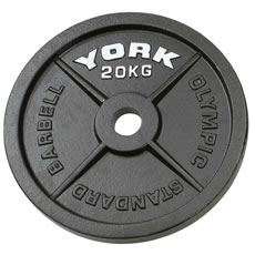 York 20kg - Hammertone Cast Iron Olympic Plates