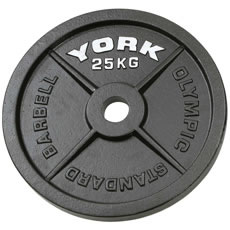 York 25kg - Hammertone Cast Iron Olympic Plates