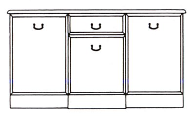 3 Door- 1 Drawer Sideboard