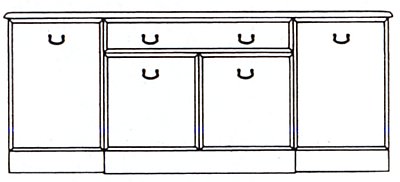 4 Door- 1 Drawer Sideboard