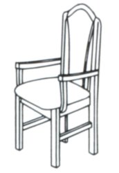 York Dining Chair - Upholstered Back with Arms