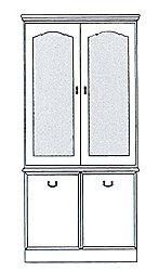 York Display Cabinet - Glazed 2 Door