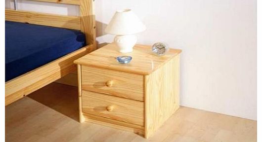 York Fitness Bedside Night Stand Storage. Pine Finish.Two Drawers. Bedroom Furniture. Compact