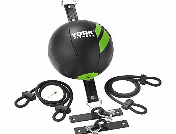 York Fitness Floor to Ceiling Ball Set Speed Ball - Black/Green, 9 Inch