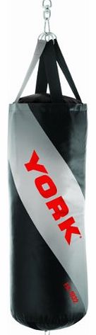 York 60082 Boxing Tethered Punchbag - Black/Silver/Red, 4 Feet