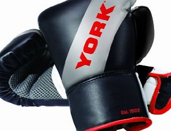 York Boxing Sparring Glove - Black/Silver/Red, 14oz