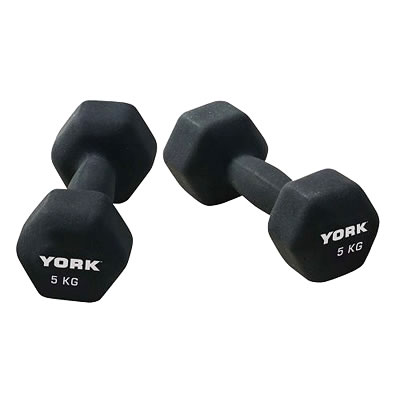 York Neo-Hex Dumbells (2 x 5kg - 15637)