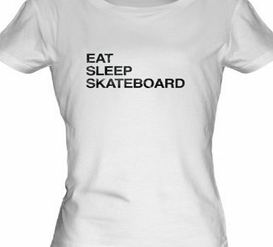 York Street Eat Sleep Skateboard Ladies T-Shirt, Size Small