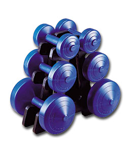 York Vinyl Dumbell Set with Stand