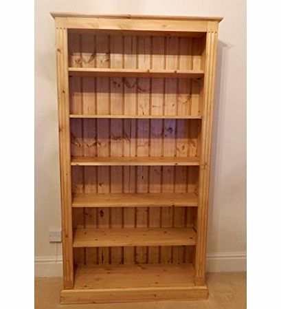 Yorkshire Bespoke Interiors Ltd. Solid pine Bookcase 6ft tall x 3ft wide x 305mm Depth Hand made in the UK, Adjustable display shelving Striped pine wax.