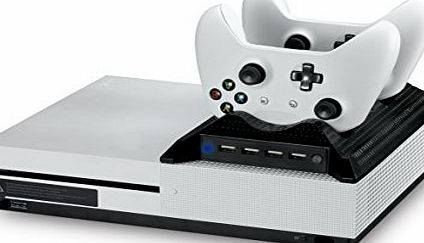 Younik XBOX ONES Professional Cooling Fan, Dual Controllers Charging Station and 4 Ports USB hub. The 4-in-1 cooler for your XBOX ONES