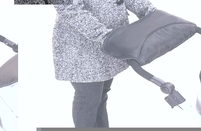 Your Baby Pushchair/Pram/Stroller Fleece Hand Muff / Hand Warmer (Black/ Grey)