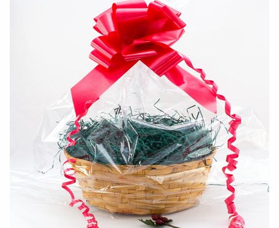 Your Gift Basket Christmas Gift Basket:The Value Basket, Green Shred, Red Bow and Christmas Gift Card, basket bag, Christmas Gift Basket, DIY Hamper Kit