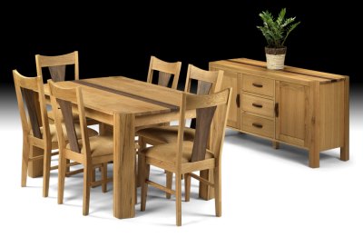 Your Price Furniture.co.uk Cotswold Oak and Walnut Dining Set By Julian Bowen