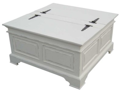 Your Price Furniture.co.uk Kristina White Painted Blanket Coffee Table