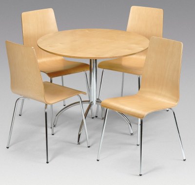 Your Price Furniture.co.uk Mandy - Maple Veneer and Chrome Dining Set By Julian Bowen