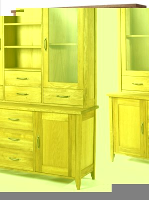 Wealden Oak Large Sideboard and Glazed Doors Dresser Top