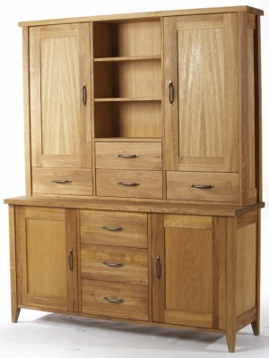 Wealden Oak Large Sideboard and Wooden Doors Dresser Top