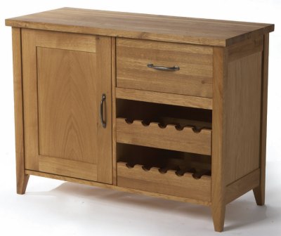 Your Price Furniture.co.uk Wealden Oak Small Sideboard with Wine Rack
