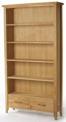 Your Price Furniture.co.uk Wealden Oak Tall Bookcase with 2 Drawers