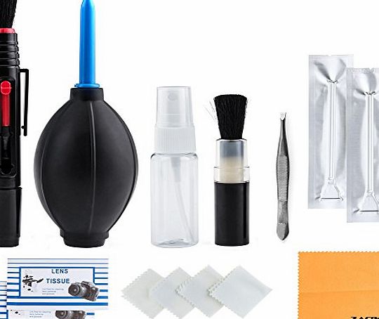 zacro  Professional 14-in-1 Camera Cleaning Kit for Optical Lens and Digital SLR Cameras Canon Rebel EOS, Nikon, Olympus, Sony Alpha NEX, iPad,Samsung NX amp; Fuji DSLR