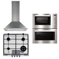 Built Under Double Oven- Gas Hob- Chimney Hood Pack